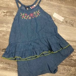 NWT Park Bench Kids Baby Girl Denim Outfit